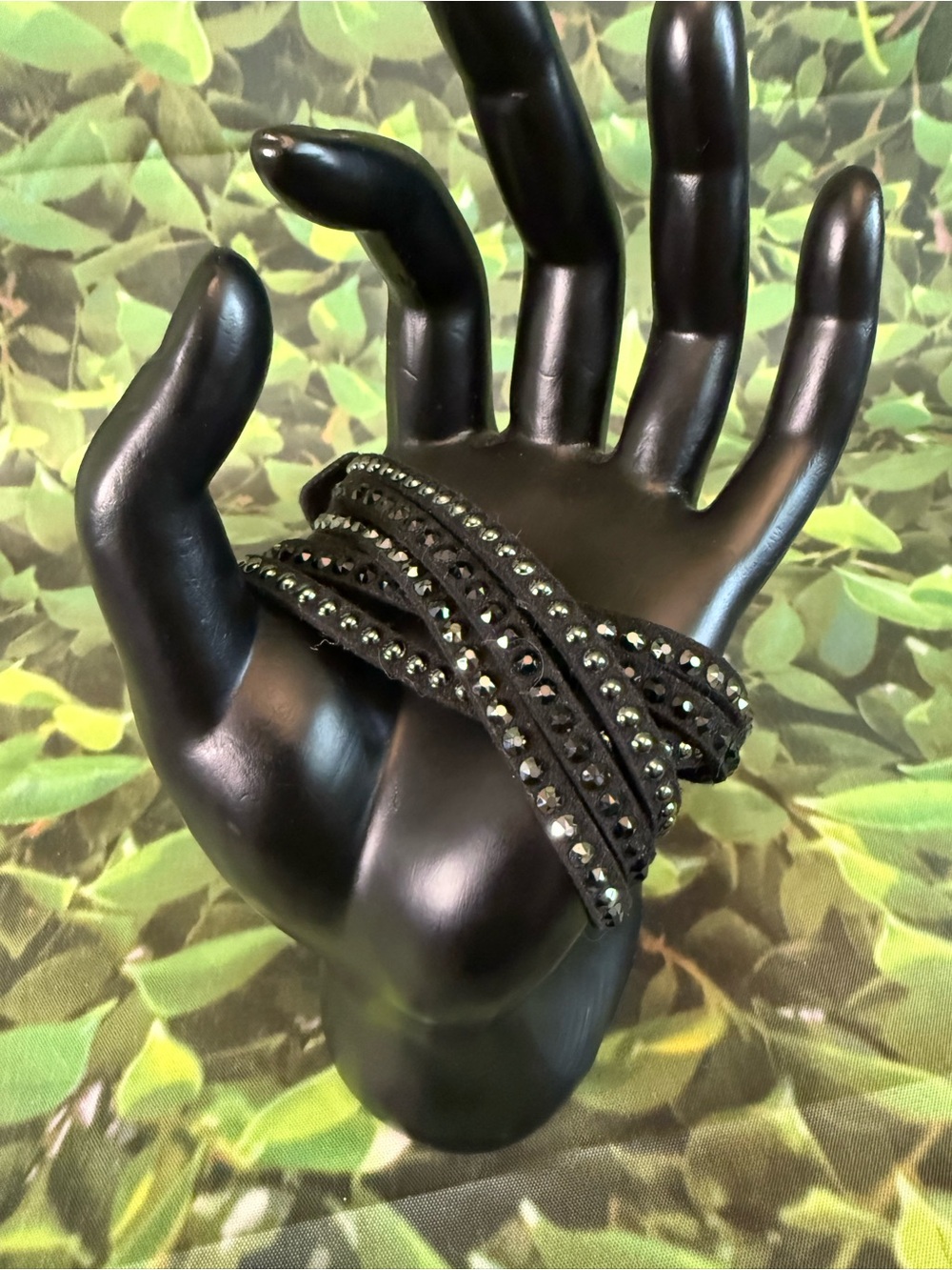Swarovski Crystal Black Studded Wrap Bracelet - Picture 8 of 10
